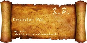 Kreisler Pál névjegykártya